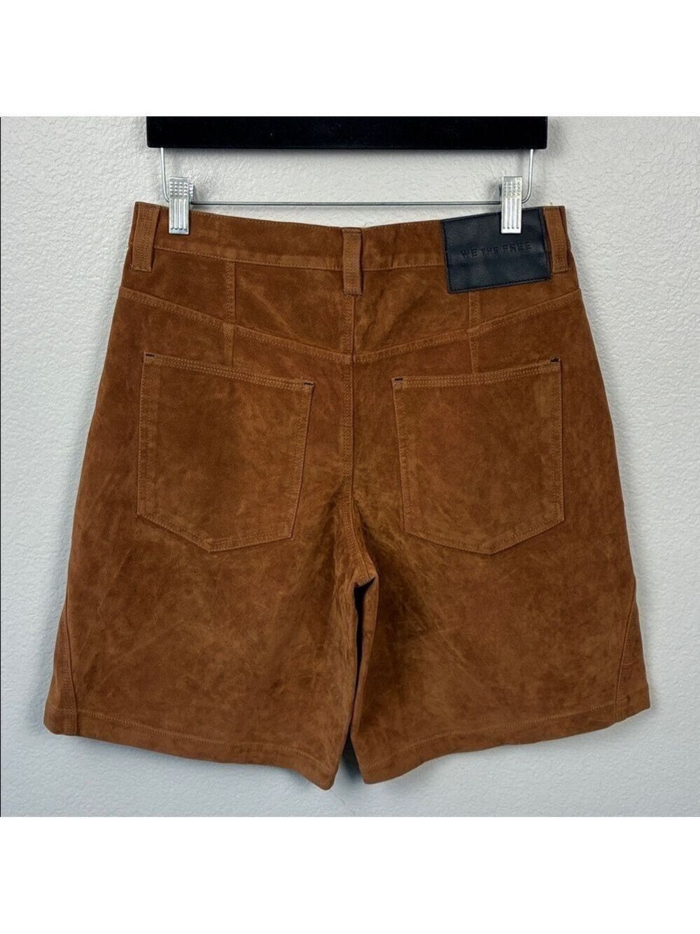 Free People Dylan Vegan Suede Long Shorts Brown Bermuda We The Free 27 NWT - Picture 6 of 11
